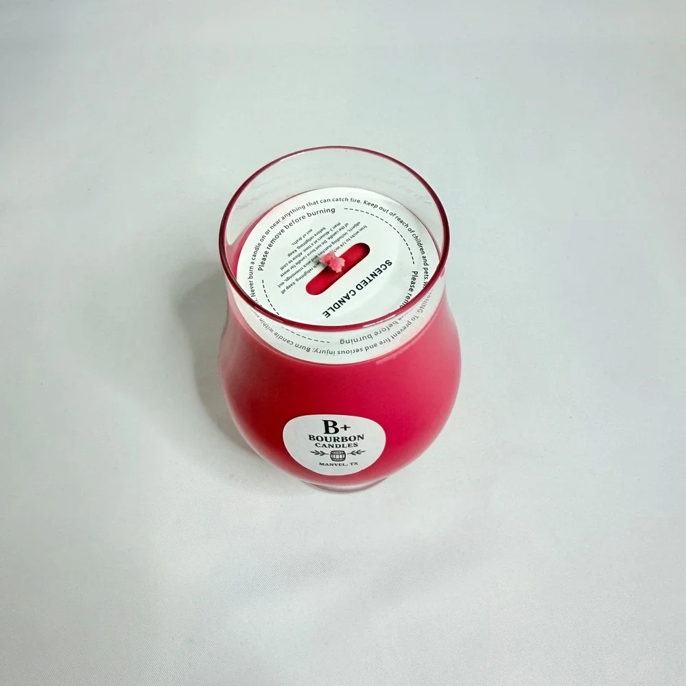 Glencairn B+ Bourbon Candles Pink Pecan Pie‎ Hand Poured Scented Glass 5in